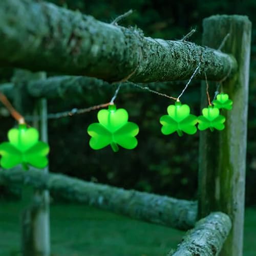 St Patrick's Day Shamrock Lights Plug in, 8.5Ft Outdoor Shamrock St Patrick's Day Decorations Lights Waterproof with 10 LED Green Clover Light UL Listed for Home Window Irish Party Garden Birthday - Image 6