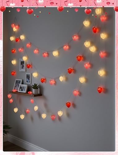 8.5ft Valentine’s Day Heart String Lights Plug in, Valentines Decoration - Image 6