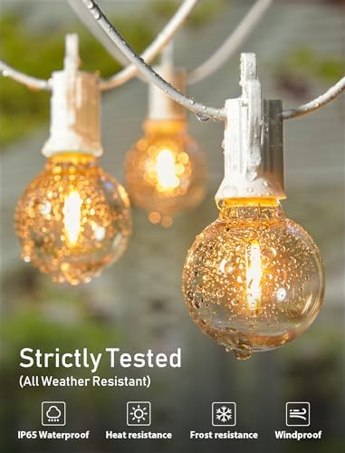 Brightown Outdoor String Lights, 29FT G40 LED IP65 Waterproof Patio Lights - Image 6