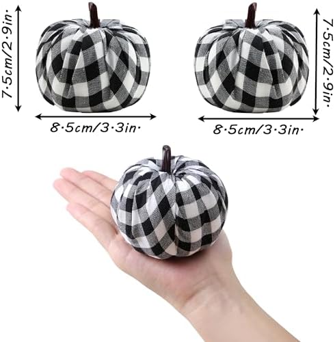 SITUMEIZI 12 Pcs Pumpkins Fake Harvest Velvet Pumpkin White Black Small Faux Fabric Foam Pumpkin for Fall Decor Wedding Thanksgiving Halloween Home Farmhouse Decoration(Burlap) - Image 2