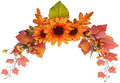 Fall Swag Artificial Flowers for Autumn Decoration Orange Artificial Sunflowers Maple Leaf Hanging Floral Swag Wedding Arch Garland Wreath for Front Door Wall Decor Halloween Thanksgiving by FAICOIA