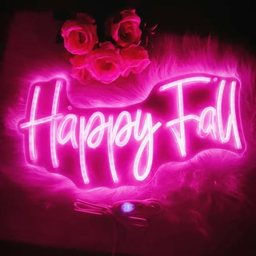 Happy Fall Neon Sign Neon Sign for Fall Decor, 1Pc Hanging Chain,16x8In - Image 6
