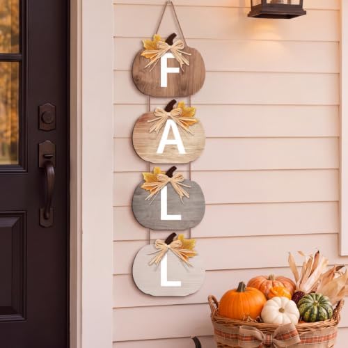 Vicenpal Fall Porch Sign Wooden Hanging Farmhouse,Classic Color,Pumpkin by Vicenpal