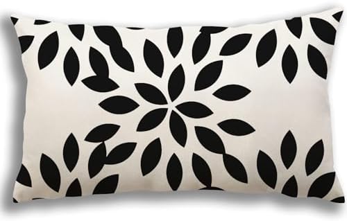 YCOLL Lumbar Pillow Covers 12x20 Set of 4, Modern Sofa Throw Pillow Cover, Decorative Outdoor Linen Fabric Pillow Case for Couch Bed Car, Black - Image 3