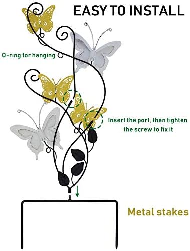 Juegoal 28 Inch Butterfly Garden Stake Decor Metal Wall Art Decoration, Mothers Day Ideal Gifts for Mom, Yard Outdoor Ornaments - Image 2