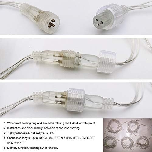 GTSYDING LED Icicle String Lights, Christmas Icicle Lights 16.4FT 216 LEDs Window Curtain Starry Fairy Lights Plug in 8 Modes for Wedding Party Bedroom Garden Patio Outdoor Indoor (Warm White, 5) - Image 6