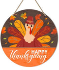 Happy Thanksgiving Door Sign, Thanksgiving Turkey Decorations for Home Office Front Door Porch Kitchen Farmhouse Fall Autumn Hanging Sign Wall Decor by ZODGMED