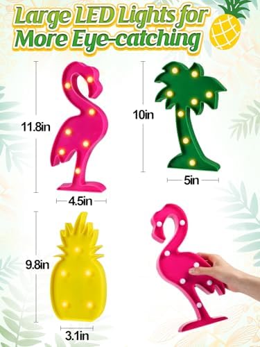 Bigmeta 3pcs Large Hawaiian Party Decorations Lights - Image 3