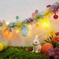 8.5Ft Easter Garland Lights with 10L LED Easter Egg String Lights Plug in and Pastel Tinsel Spring Garland Decorations for Indoor Holiday Home Bedroom Classroom Easter Decor by Jasneniebo