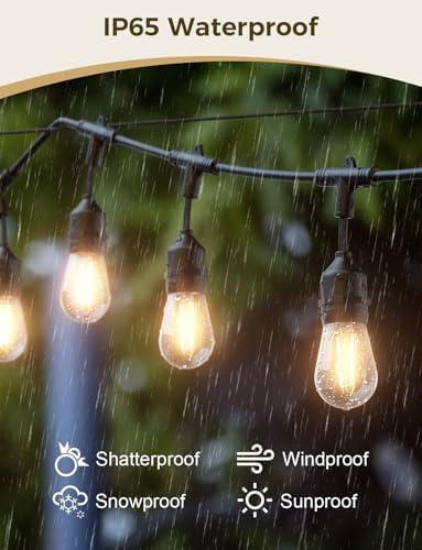 XMCOSY+ Outdoor String Lights, 98FT Smart Dimmable Edison Bulb Patio Lights - Image 6