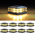 8 Pack Solar Post Cap Lights Outdoor Waterproof, Warm & Cool White, Black by ExcMark