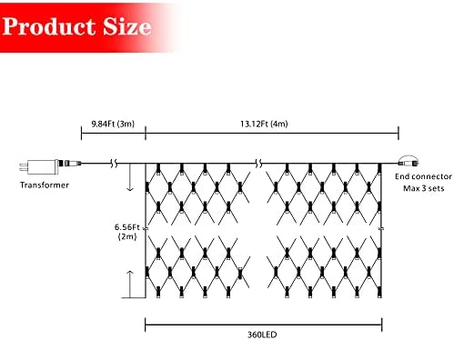 AWQ 360LED 13.1ftx6.6ft String Lights Christmas Net Mesh Lights Multicolor - Image 5