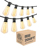 Lightdot LED Outdoor String Lights 200FT Patio Lights with 96 Shatterproof ST38 Vintage Edison Bulbs, Outside Hanging Light Waterproof for Porch, Deck, Garden, Backyard, Balcony, Dimmable by LightdotLighting