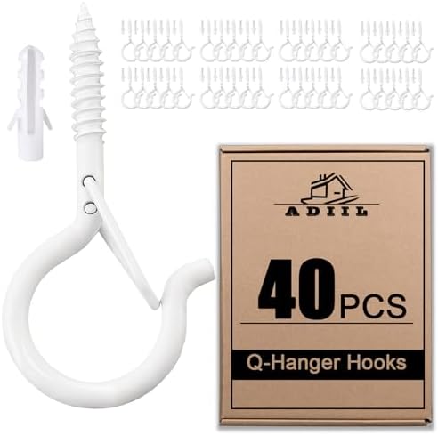 ADIIL Q Hanger Ceiling Screw Hooks for Hanging Outdoor String Light, Plants by ADIIL