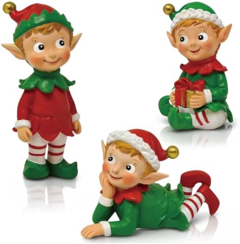 DoubleFill Wooden Figurine Table Decorations, Christmas Elves by DoubleFill