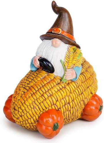 Topadorn Fall Gnome Figurine, Thanksgiving Harvest Table Decor by Topadorn