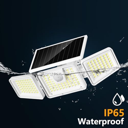 INCX Solar Lights Outdoor, 3000LM Motion Sensor Outdoor Lights, 2PCS, White - Image 4