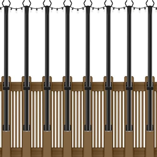 8 Pack String Light Poles,5Ft Metal Poles for Outdoor String Lights,Outdoor Light Poles with Post,Poles/Stand for Outside,Patio,Deck,Backyard,Garden Wedding,Party by NUERPO