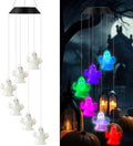 GlikCeil Halloween Solar Wind Chimes 27.5Inch Halloween Decorations Outside Waterproof Hanging LED for Yard, Porch, Patio, Party, Color Changing Lights(Ghost) by GlikCeil