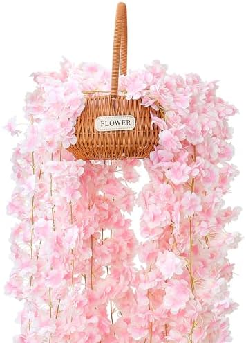 6PC 35.4FT Cherry Blossom Flowers Garland Vine for Decoration - Image 6
