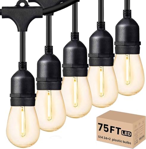 Svater Outdoor String Lights 75 FT LED Outside Patio E26 Edison Waterproof by Svater