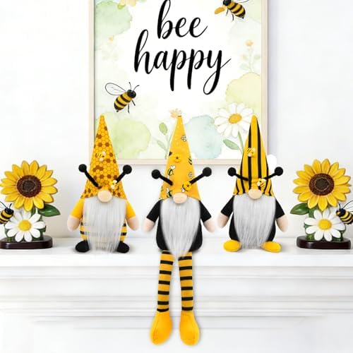 Bee Gnomes 3Pcs Fall Decorations for Home Sunflower Bee Gifts - Image 4