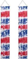 doginthehole 4th of July Decorations Patriotic Hanging American Flag Banners Memorial Day Porch Signs Porch US Flag Independence Day Decor Red White Blue Decorations by doginthehole
