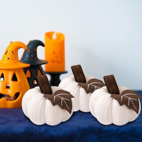 3Pcs Knitted Pumpkin Decor Set, Small Fall Hanging Ornaments for Home - Image 4