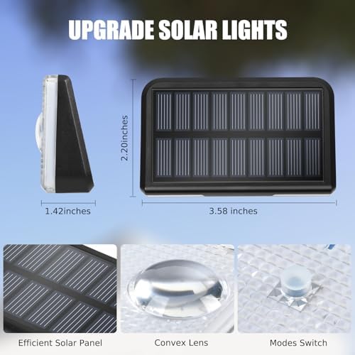Solar Fence Lights, 12-Pack Solar Deck Lights Outdoor IP65 Waterproof, Fence Light Solar Powered for Fence, Deck, Porch, Backyard, Pathway, Garden - 8 Colors, RGB - Image 3