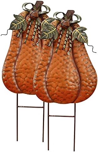 Pumpkin Yard Stakes Sign Outdoor Fall Decor Autumn Garden Stake Art Lawn by MorningView