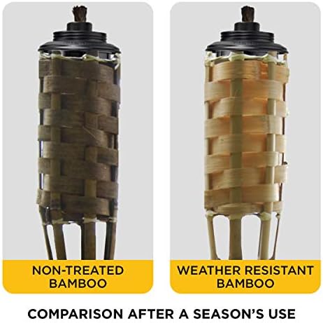TIKI Bamboo Tiki Torches 12-Pack – Weather-Resistant Outdoor Décor with Easy-Pour Wide-Mouth Canister Refill for Patio, Garden, Backyard, and Parties, 57-Inch Citronella Torches - Image 3