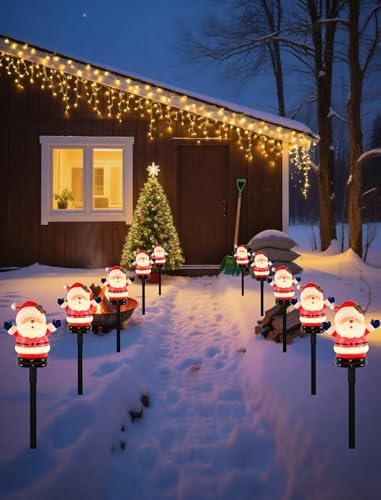 Christmas Pathway Lights Outdoor (5 Pack), Bright Santa Claus Yard Stakes with C7 LED Bulbs, Heavy Duty Connectable Garden Stakes for Winter Holiday Lawn & Driveway Decorations (UL Listed) - Image 5