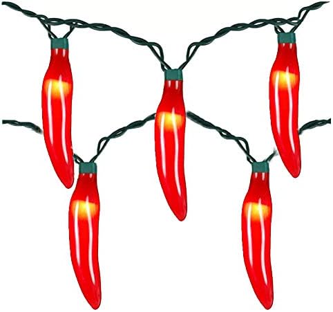 Chili Pepper String Lights Plug in, 13.6Ft 35 LED Red Chili Pepper Christmas Lights, Connectable Chili Lights UL Listed for Outdoor Indoor Kitchen Garden Fiesta Patio Mexican Party Decor, Green Wire by Goothy