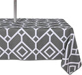 LUSHVIDA Moroccan Outdoor Tablecloth with Umbrella Hole, 60x84 Inch Grey by LUSHVIDA
