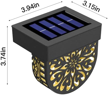 Solar Fence Lights 6 Pack Solar Deck Step Wall Lights Outdoor Waterproof LED Decorations Warm Yellow Light Decorative Lighting for Garden, Front Door, Backyard (Bronze) - Image 7