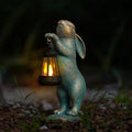 MININOVA Garden Statues Rabbit with Solar Lantern Outdoor Bunny Decoration by MININOVA