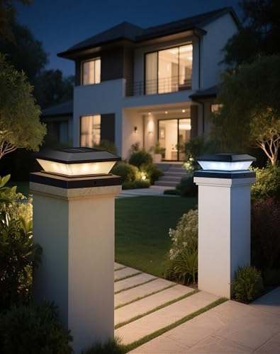 4x4 Solar Post Cap Lights - 12 Pack Fence Deck Post Solar Powered Lights - Image 7