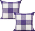 VAKADO Purple Throw Pillow Covers Buffalo Decorative Gingham Farmhouse Decor Outdoor Checkered Square Cushion Plaids Cases Home Decorations for Bedroom Couch Sofa Patio 18x18 Set of 2 by VAKADO