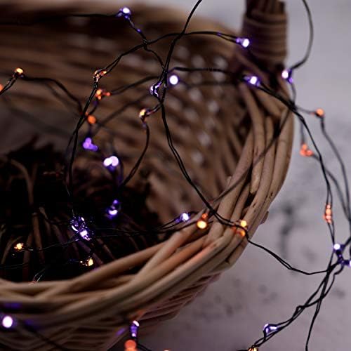 MIYA LIFE Purple Orange Halloween Fairy Lights Battery Operated - 10FT 60LEDs with Remote & Timer Halloween Lights Indoor for Thanksgiving Decorations Mini Halloween Lights - Image 5