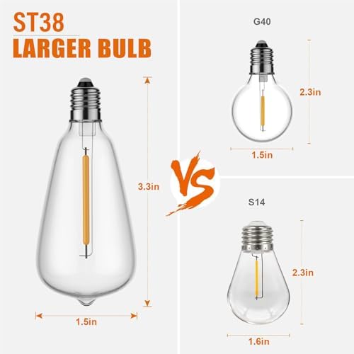 10FT Outdoor String Lights Waterproof LED Patio Lights - Image 5