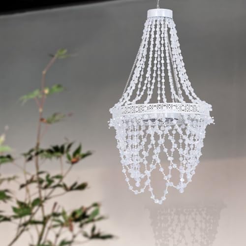 Solar Hanging Crystal Chandelier Outdoor Decorative Garden Light - Image 2
