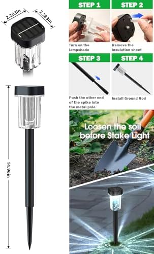 Solar Pathway Lights Outdoor, 12PK Waterproof Solar Powered Garden Lights - Image 5
