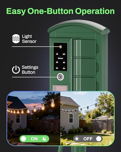 BN-LINK Outdoor Power Stake Timer, Remote Control，6 Outlets - Image 4