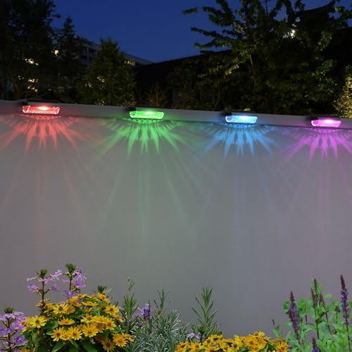 Mancra Solar Step Lights Outdoor, Solar Deck Lights Waterproof Outdoor Lighting for Patio Fence Stairs Post Railing Yard and Garden (Color Changing, 24 Pack) by Mancra