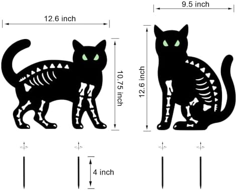 Outdoor Halloween Decorations,Metal Black Cat Silhouette Yard Garden Stakes - Image 6