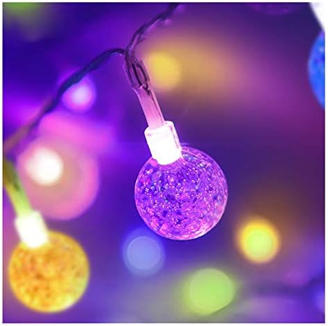Coloured Globe String Lights Battery Operated，2 Pack 26.2FT 60 LED 16 Colour Changing Water Proof Crystal Ball Outdoor String Lights with Remote Control for Home, Patio,Party, Christmas, Garden Decor by YoTelim