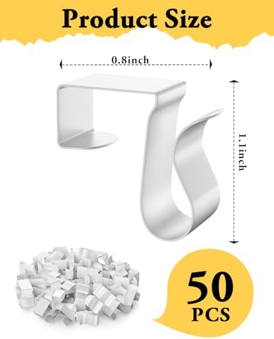 Gutter Clips for Hanging Outdoor Lights: 50Pcs Metal White Weatherproof Christmas Light Clips for Outside String Lights Xmas Halloween Seasonal Rope Mini Decoration Lights - Image 2
