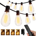 Ollny S11 100FT Outdoor String Lights with Remote, Plug in Waterproof Connectable 3 Modes Dimmable Timers Patio Lights with 48+2 LED Spare Bulbs, Dusk to Dawn Outdoor Light for Outside Bistro Yard by Ollny