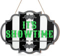 Yousoontic It's Showtime Halloween Door Sign Wooden Horror Decor by Yousoontic