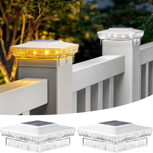 btfarm Solar Post Cap Lights, 2 Colors Modes, Fit 4x4 3.5x3.5 Wooden/Vinyl by btfarmdecorativelighting